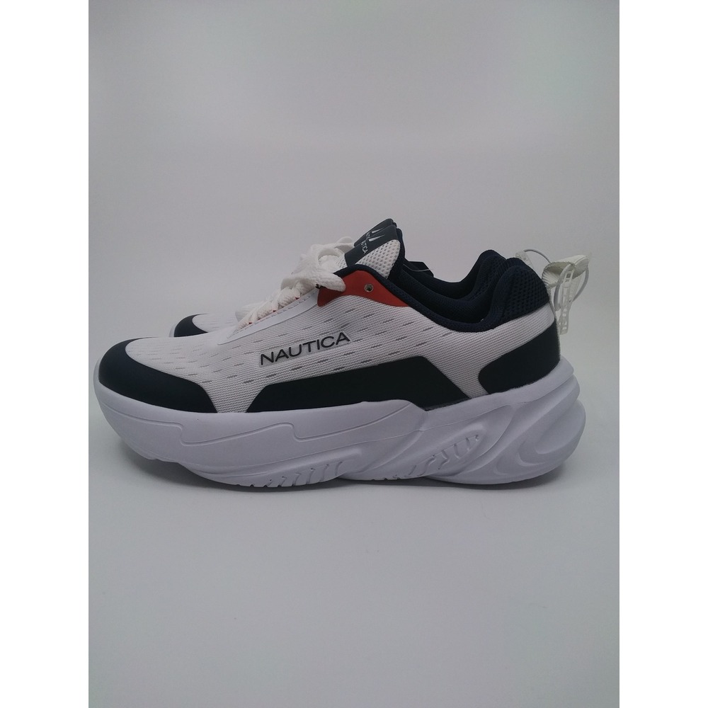 Nautica Nigel Y Kids Sneakers White Navy Red Athletic Shoes Size 3 US Kids